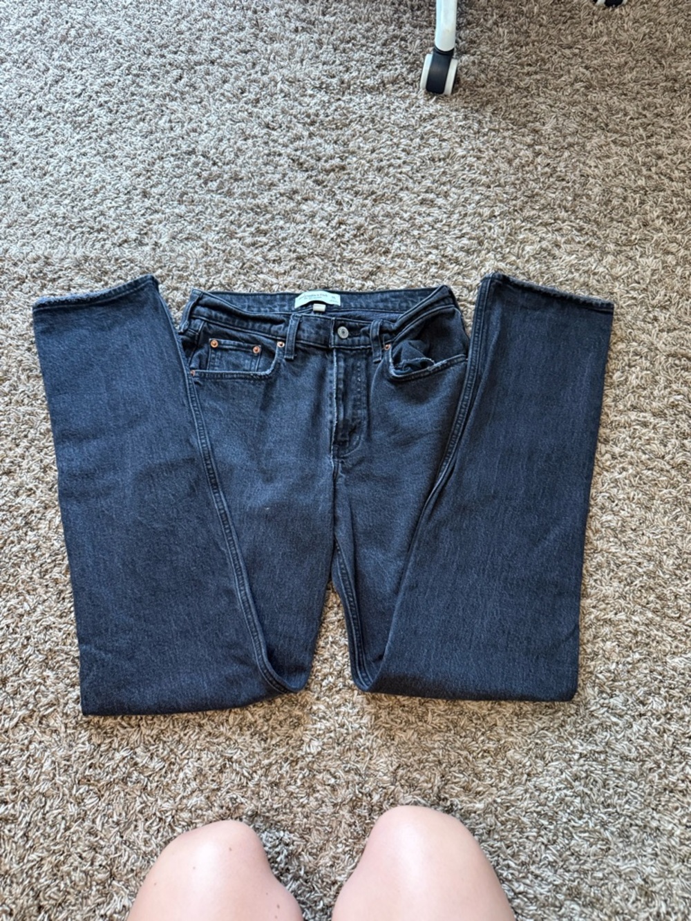 Abercrombie & Fitch Women's Straight Leg Black Jeans